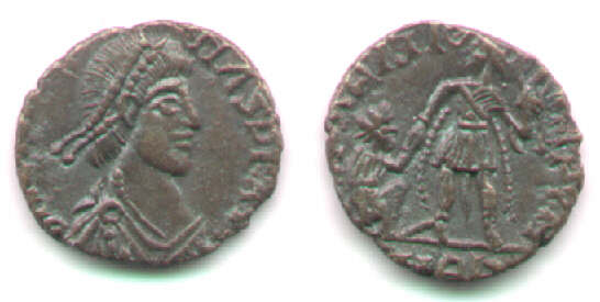 Rare genuine Ancient Roman coin Gratian 379 Laurel wreath of success Siscia mint 