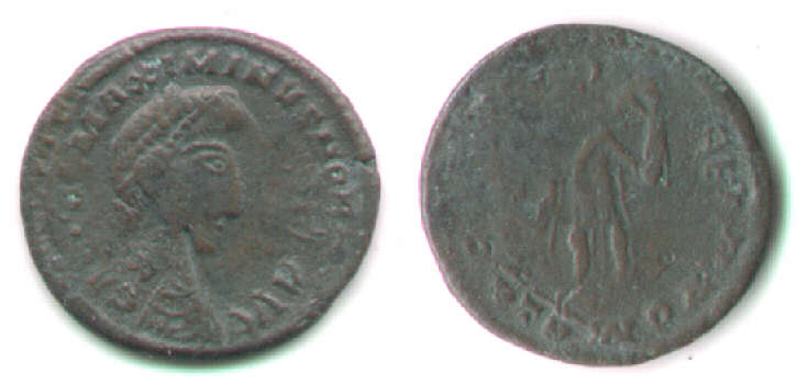 imitation overstruck on a coin of Maximinus II